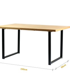 tavolo da pranzo legno e metallo 6 posti mdoerno